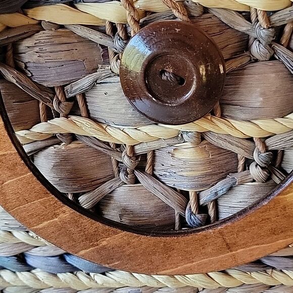 Handmade cornhusk top handle purse - Picture 2 of 9